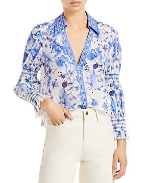 Alice And Olivia Cosima Printed Blouse
