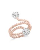 Diamond Cluster Beaded Ring In 14k White And Rose Gold, .35 Ct. T.w. - 100% Exclusive