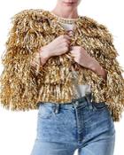 Alice And Olivia Fawn Fringe Tinsel Top