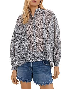 Maje Cilania Printed Voile Top