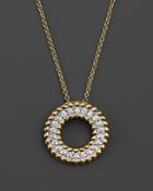 Diamond Circle Pendant Necklace In 14k Yellow Gold, .40 Ct. T.w.