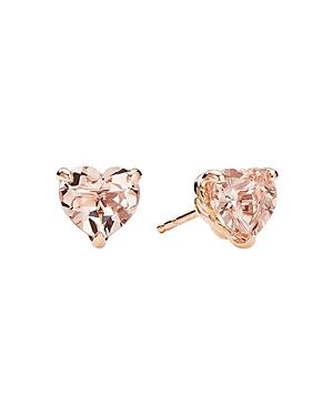 David Yurman Chatelaine Heart Stud Earrings In 18k Rose Gold With Morganite