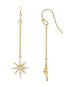Aqua Starburst Drop Earrings In 14k Gold-plated Sterling Silver - 100% Exclusive