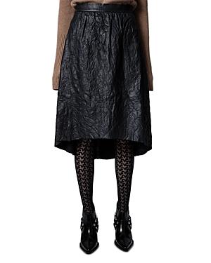 Zadig & Voltaire Joslin Cuir Froisse Leather Skirt