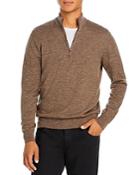 Inis Meain Wool & Linen Melange Classic Fit Half Zip Mock Collar Sweater