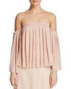 Elizabeth And James Emelyn Pleated Off-the-shoulder Top