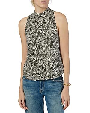 Joie Paul Printed Pleated Silk Top