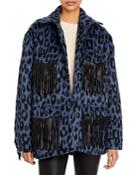 Andamane Evita Leopard Print Fringe Trim Jacket