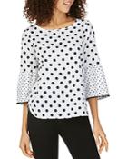 Foxcroft Rory Wrinkle Free Dotted Blouse