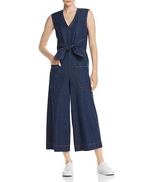 Joie Wister Sleeveless Cropped Denim Jumpsuit