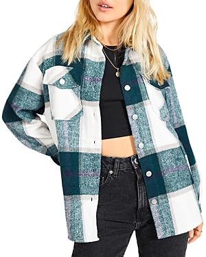 Bb Dakota Evergreen Plaid Shacket Jacket