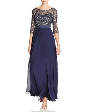 Kay Unger Sequin Bodice Gown