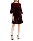 Lauren Ralph Lauren Ruffle-trimmed Velvet Dress