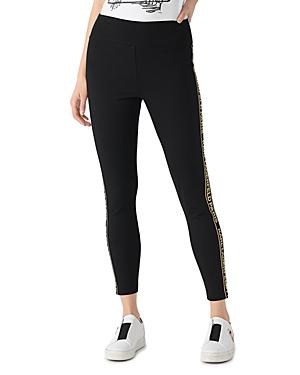 Karl Lagerfeld Paris Metallic Logo Tape Leggings
