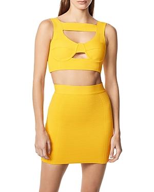 Herve Leger Ottoman Strappy Bustier Crop Top