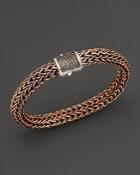 John Hardy Men's Classic Chain Sterling Silver And Bronze Large Chain Bracelet With Brown Pave Diamonds