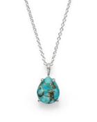 Ippolita Sterling Silver Rock Candy Pear Shape Necklace In Clear Quartz And Bronze Turquoise, 16