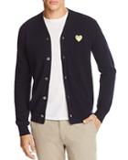 Comme Des Garcons Play Gold Heart Cardigan Sweater