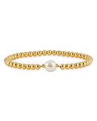 Nadri Cultured Freshwater Pearl Beaded Stretch Bracelet In 18k Gold Plated