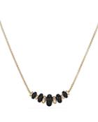 David Yurman Rio Rondelle Short Station Necklace With Black Agate In 18k Gold