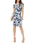 Phase Eight Feather Print Tucked Dress