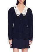 Sandro Porcelaine Collared Cardigan