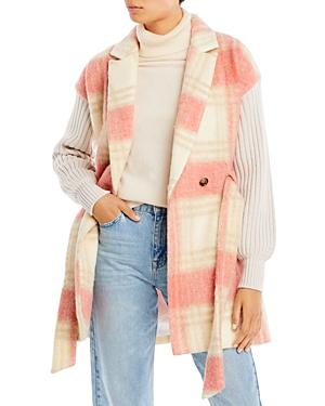 Cinq A Sept Aretha Mixed Media Coat