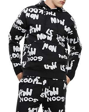 The Kooples Black Graffiti Logo Print Hoodie