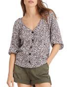 Sanctuary Modern Button Front Printed Top
