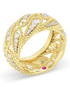 Roberto Coin 18k Yellow Gold Byzantine Barocco Diamond Openwork Ring