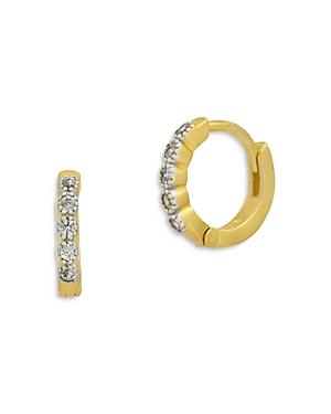 Freida Rothman Coastal Pave Mini Hoop Earrings In Two Tone Sterling Silver