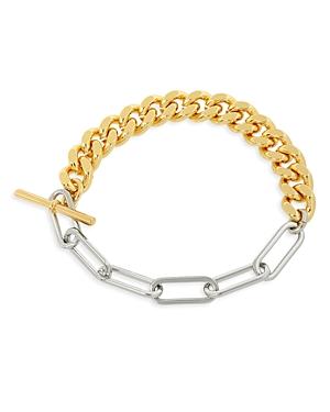 Allsaints Mixed Chain Bracelet In Two Tone
