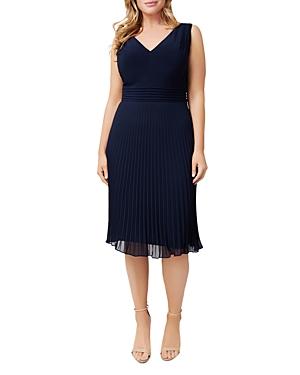 Adrianna Papell Plus Sleeveless Pleated Dress