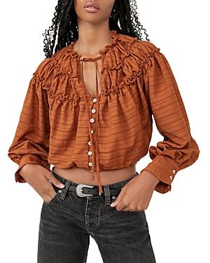 Free People Hailey Cropped Blouse