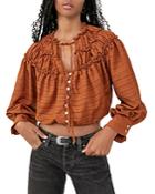 Free People Hailey Cropped Blouse