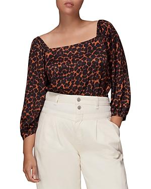 Whistles Animal Print Raglan Sleeve Blouse