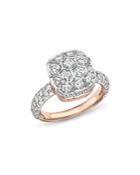 Pomellato Nudo Ring With Diamonds In 18k White & Rose Gold