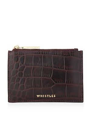 Whistles Shiny Croc-embossed Coin Case