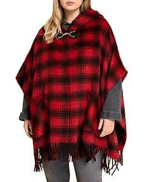 Marina Rinaldi Saggina Plaid Hooded Cape
