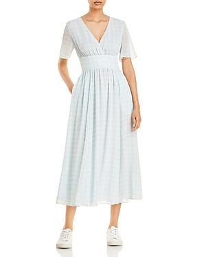 Emporio Armani Check Print Chiffon Dress