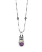 Lagos 18k Gold And Sterling Silver Caviar Color Necklace With Amethyst, 16