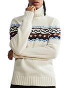 Nn07 Stein Wool Blend Fair Isle Regular Fit Turtleneck Sweater