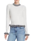 French Connection Alexa Ribbed Ruffled Sweater