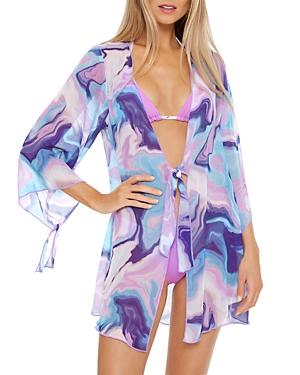 Becca By Rebecca Virtue Blue Agate Printed Cover Up