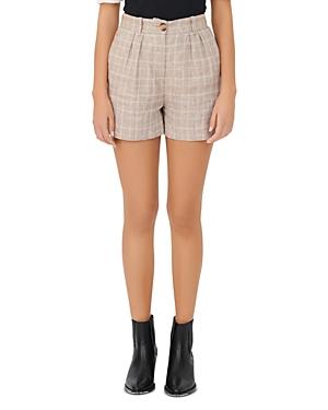 Maje Itrus Plaid High Waisted Shorts