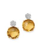 Bloomingdale's Citrine & Diamond Drop Earrings In 14k Yellow Gold - 100% Exclusive