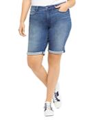 Nydj Plus Briella Roll Cuff Jean Shorts In Bluewell