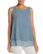 Eileen Fisher Petites Layered Look Silk Shell Top