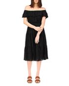 Michael Michael Kors Off-the-shoulder Midi Dress