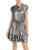 Rebecca Minkoff Ollie Tiered Metallic Mini Dress